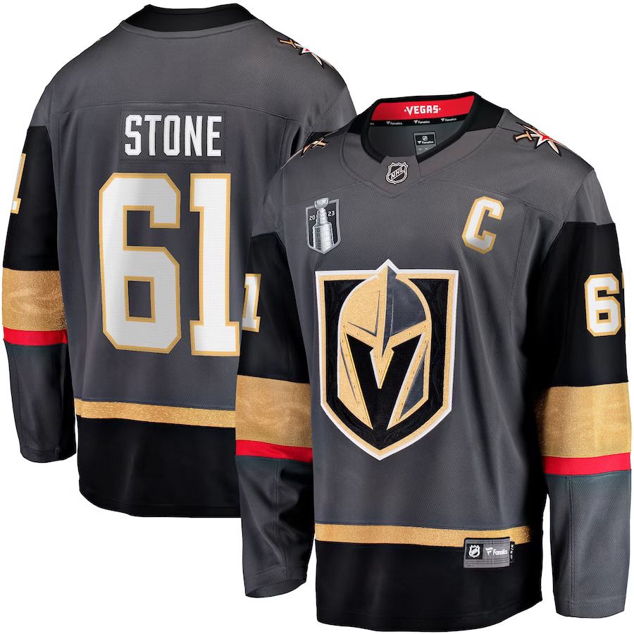 Men Vegas Golden Knights #61 Mark Stone Fanatics Branded Black 2023 Stanley Cup Final Alternate Breakaway Player NHL Jersey->more nhl jerseys->NHL Jersey